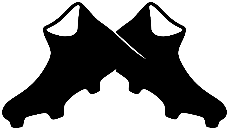 Football crossed cleats vinyl decal, black cleat silhouette