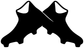 Football crossed cleats vinyl decal, black cleat silhouette