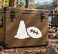 White football cone and football vinyl decal with black laces, sports training icon