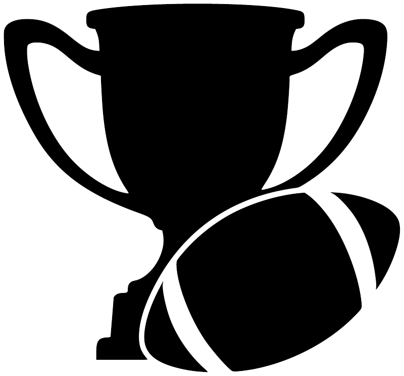 Black and white trophy cup and football vinyl decal