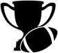 Black and white trophy cup and football vinyl decal