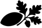 Oak leaves and acorn vinyl decal, black silhouette