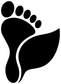 Close-up black footprint and leaf vinyl wall decal