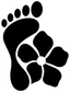 Black footprint vinyl decal with flower and paw print detail