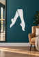 White dancing feet silhouette vinyl decal on a wall