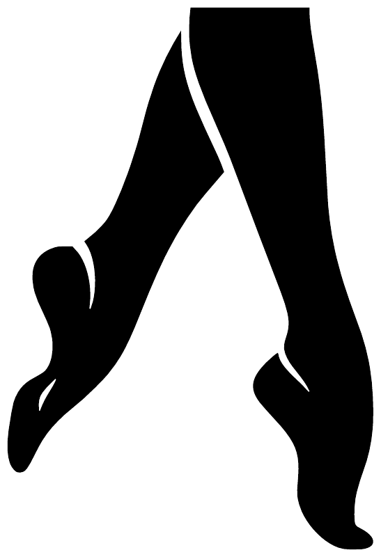 Black dancing feet silhouette vinyl decal close-up