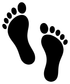 FootprintPairCX002 - Playful Bare Footprints with Soft Curved Soles; preview rendered from the saved vector PDF