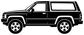 White vintage truck vehicle vinyl decal, side profile graphic