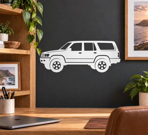 White vinyl decal of second-gen 4Runner side profile SUV.