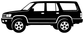 Black vinyl decal of second-gen 4Runner side profile SUV.