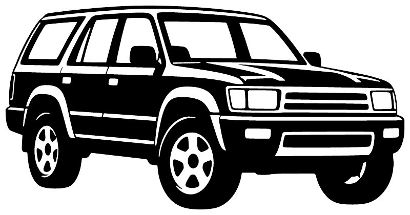 White 4Runner front three-quarter vinyl decal cutout, isolated