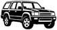 White 4Runner front three-quarter vinyl decal cutout, isolated