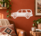 Third-generation 4Runner side profile vinyl decal, white SUV outline