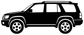 Third-generation 4Runner side profile vinyl decal, black SUV silhouette