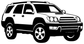 White outline 4x4 SUV vinyl decal graphic