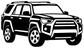 4Runner front three-quarter vinyl decal, black vehicle outline graphic