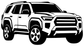 4Runner front three-quarter vinyl decal, white SUV cutout