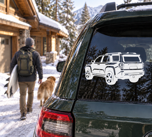 4Runner rear three-quarter vinyl decal with white SUV vehicle graphic