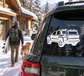4Runner rear three-quarter vinyl decal with white SUV vehicle graphic