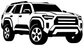 White and black SUV front-view vinyl decal showing grille and headlights