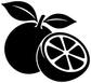 Split citrus sun vinyl decal in black and white with leaf and lemon wedge