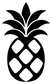 Pineapple summer vinyl decal close-up: black pineapple icon with leaf detail