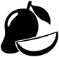 Black mango and banana slice vinyl decal with bold graphic outline