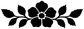 Black wild rose crest vinyl decal with flower and leaf silhouette