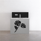 Monstera corner vinyl decal with black monstera leaf pattern