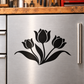 Black tulip crest vinyl decal with five tulip silhouettes
