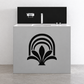 Arched palm fan vinyl decal, black and white graphic for furniture