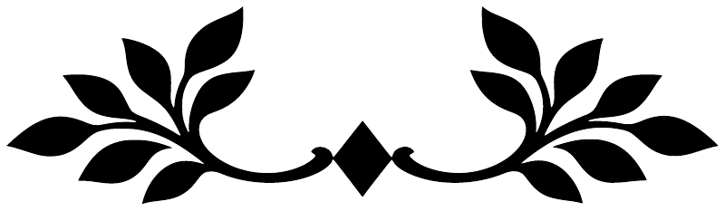 Black laurel handle crest vinyl decal detail with diamond and mirrored leaf branches