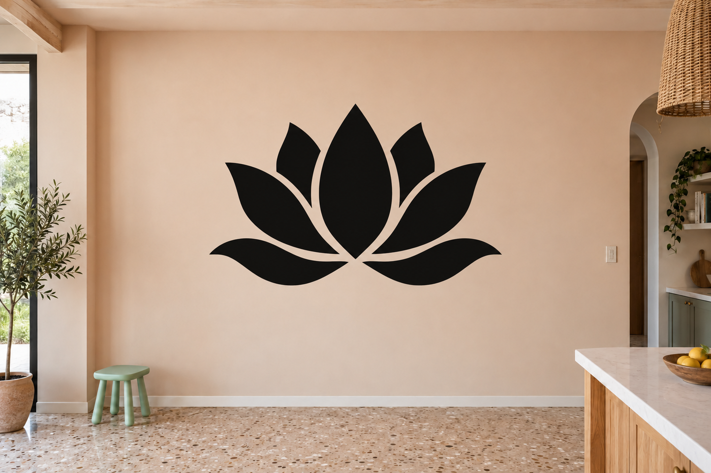 Black lotus emblem vinyl decal for furniture drawers