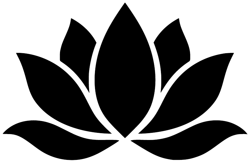 Black lotus emblem vinyl decal, large leaf flower design