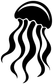 White jellyfish outline vinyl decal shape