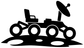 Glow-in-the-dark vinyl rover decal silhouette, black explorer rover with satellite dish