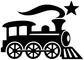 Black vinyl train, star, and smoke-stack detail decal