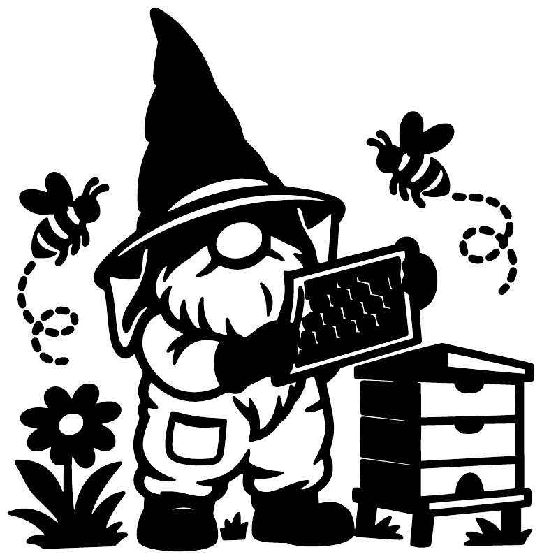 GnomeCX004 — Bee Friend Beekeeper ; preview rendered from the saved vector PDF