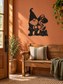 Tea kettle brewer gnome vinyl wall decal, two gnomes holding mugs on a wall