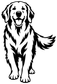 Happy portrait golden retriever vinyl decal, standing full body with smile