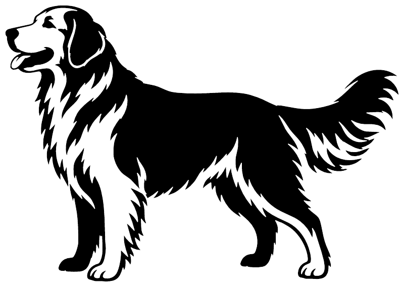 Golden Retriever side profile vinyl decal, black dog silhouette