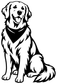 Bandana Buddy vinyl decal featuring a smiling golden retriever dog wearing a bandana