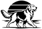 Golden Retriever vinyl decal graphic, standing dog with wings and swoosh lines