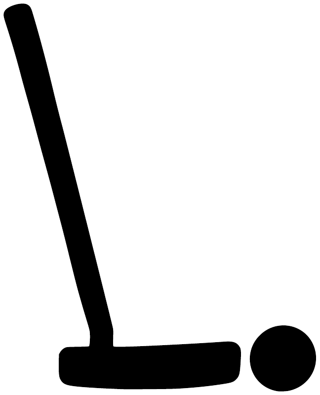 Black golf putter and ball vinyl wall decal