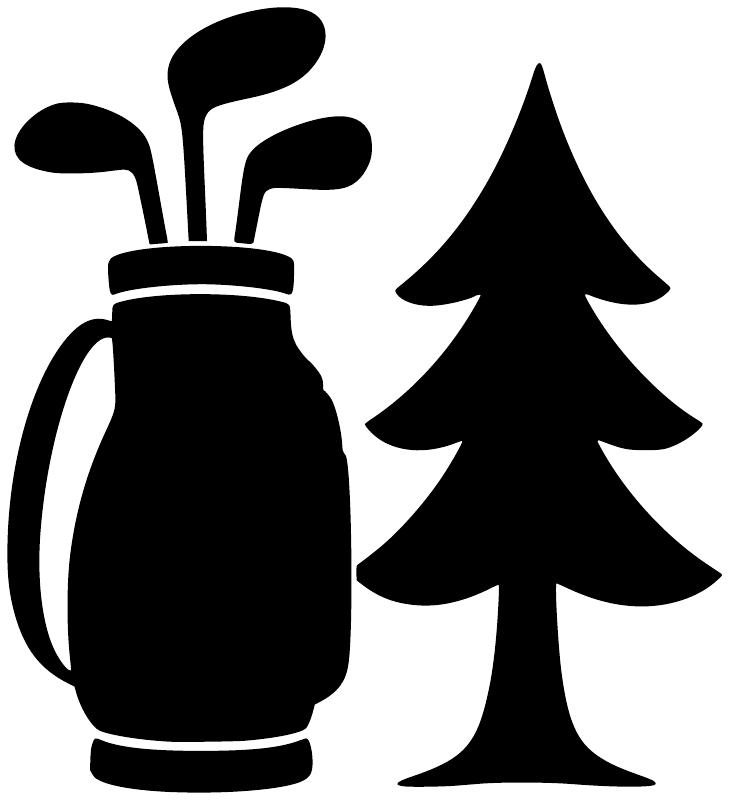 Black bottle and pine tree vinyl decal cutout