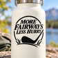 Golf vinyl decal with black “MORE FAIRWAYS LESS HURRY” text and golf ball graphic