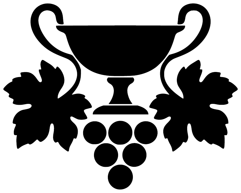 GreekGodCX013 vinyl decal: black trophy cup with grapes and vine leaves on white