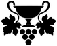 GreekGodCX013 vinyl decal: black trophy cup with grapes and vine leaves on white