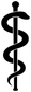 Black serpent-staff medical symbol vinyl decal