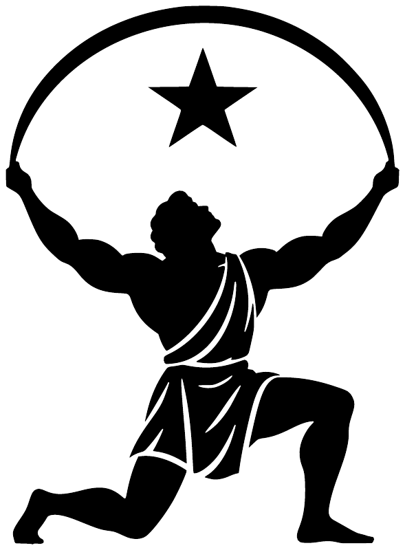 Celestial arch angel vinyl decal with star above, black on white